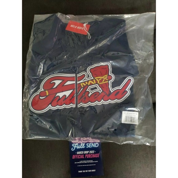Nelk Boys Full Send Tomahawk Baseball Jersey Navy XL IN HAND - Picture 1 of 8